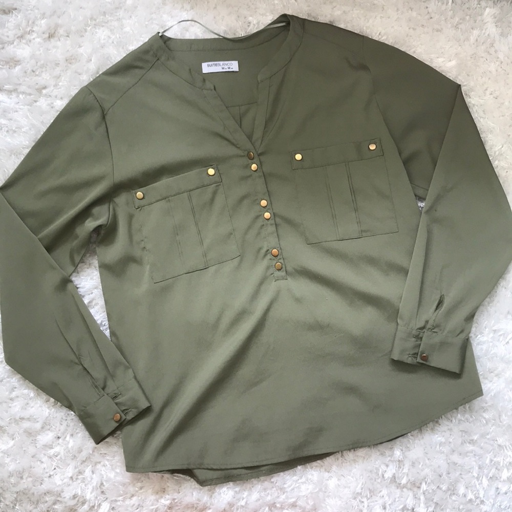 Military Green Blouse From Madrid